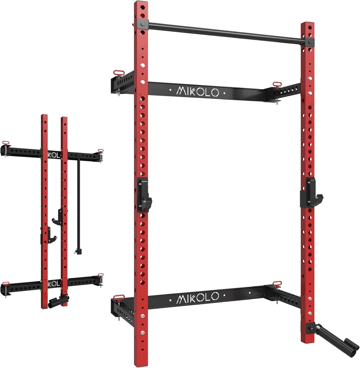 Folding Wall Mounted Squat Rack, 1000 Pounds Capacity Power Rack